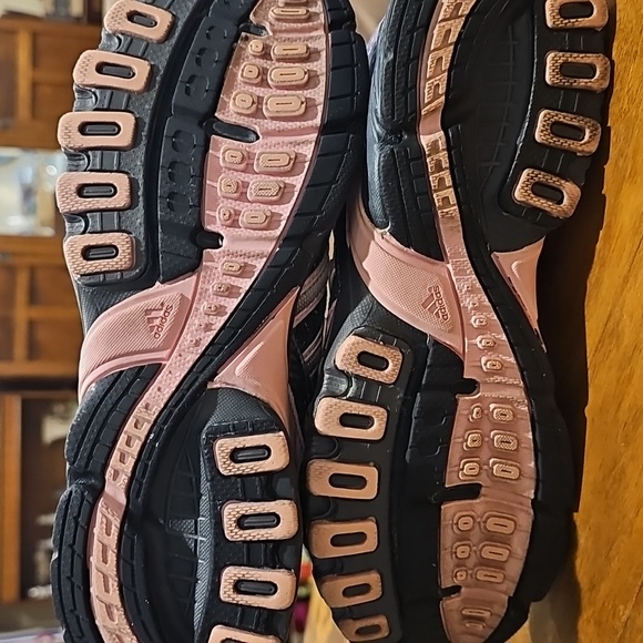 Adidas Women's Charcoal and Pink Athletic Shoes - Picture 4 of 7